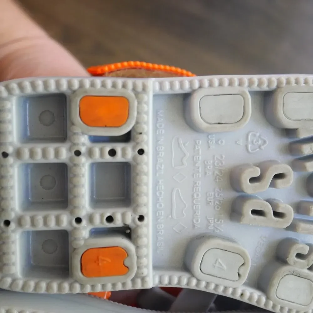 Mini Melissa Hip Bloomy Sandals Baby Girl Size 9 White Gray Orange